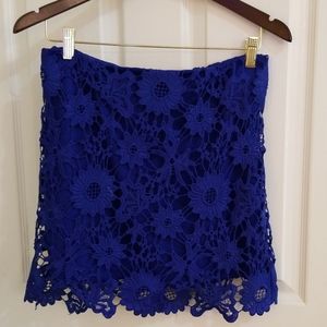 Forever 21 Lace Blue Skirt Medium